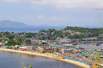 Image showing Cheung Chau Island in Hong Kong at hill top