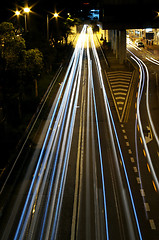 Image showing Traffic in Hong Kong at night