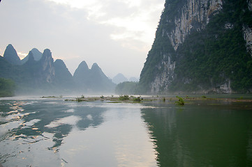 Image showing Beautiful Karst mountain landscape in Yangshuo Guilin, China