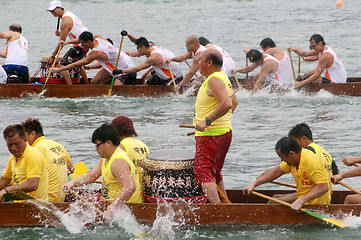 Image showing Dragon boat race in Hong Kong