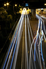 Image showing Traffic in Hong Kong at night