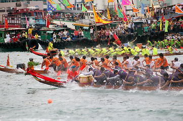 Image showing Dragon boat race in Tung Ng Festival, Hong Kong