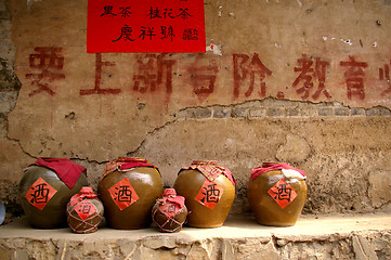 Image showing Chinese wine bottles