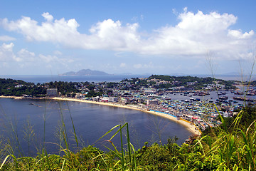 Image showing Cheung Chau view from the top hill, Hong Kong.