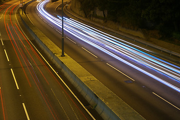 Image showing Traffic in Hong Kong at night