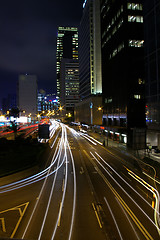 Image showing Traffic in Hong Kong at night