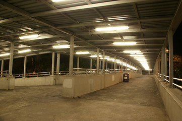Image showing Footbridge at night 