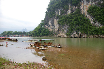 Image showing Beautiful Karst mountain landscape in Yangshuo Guilin, China