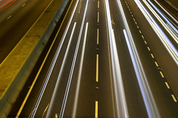 Image showing Traffic in Hong Kong at night