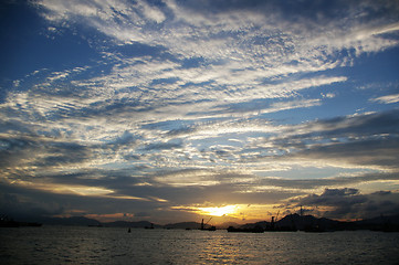 Image showing Sunset in Hong Kong