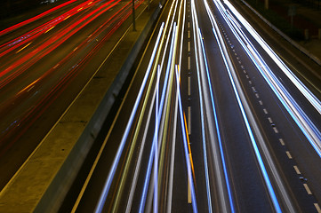 Image showing Traffic in Hong Kong at night