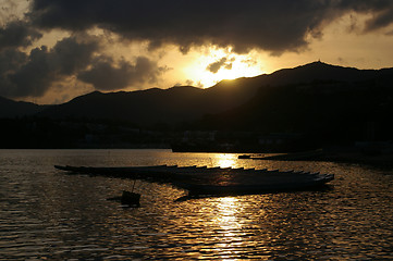 Image showing Sunset scene along the coast