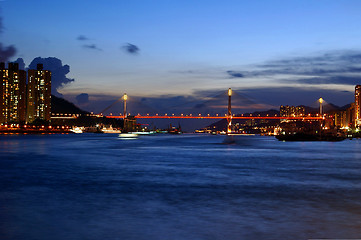 Image showing Hong Kong night view at coast