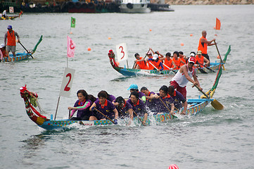 Image showing Dragon boat race in Hong Kong