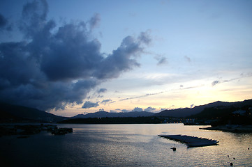 Image showing Sunset along the coast in Hong Kong