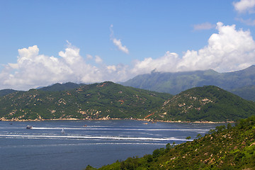 Image showing Mountain landscape and seascape in Hong Kong