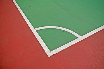 Image showing Soccer field corner