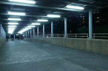 Image showing Footbridge at night with nobody