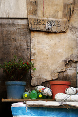 Image showing A old garden and wall