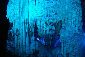 Image showing Illuminated Yanzi Stalactite Caves displaying the 