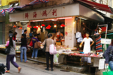 Image showing Market selling fishes in Hong Kong