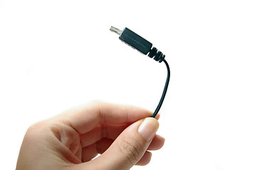 Image showing Hand holding USB