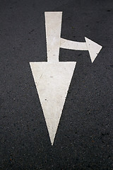 Image showing Moving forward and turn left sign