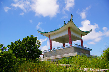 Image showing Pavillion in mountain hilltop