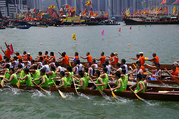 Image showing HONG KONG - MAY 28: Dragon Boat Race on May 28, 2007 in Tuen Mun