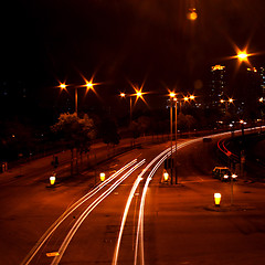 Image showing Traffic in Hong Kong at night