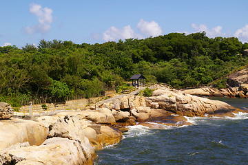 Image showing Hiking trail along the coast in Hong Kong