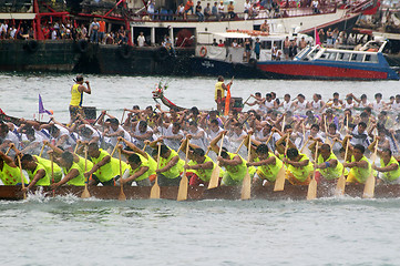 Image showing Dragon boat race in Hong Kong