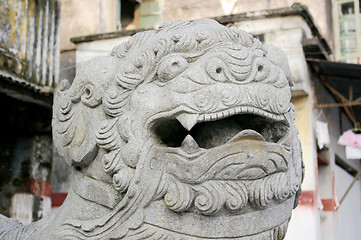 Image showing Chinese lion statue