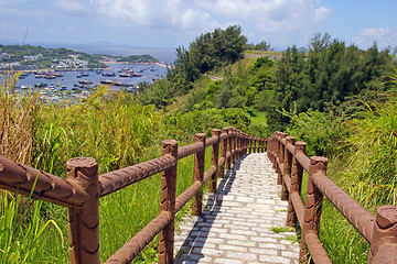 Image showing Hiking trail in Cheung Chau at peak