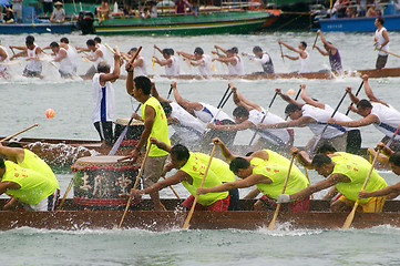 Image showing Dragon boat race in Hong Kong