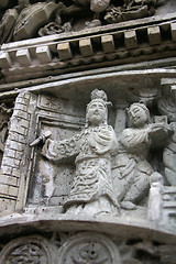 Image showing Chinese carvings outside temple