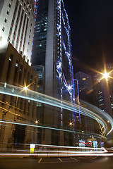 Image showing Night traffic in Hong Kong