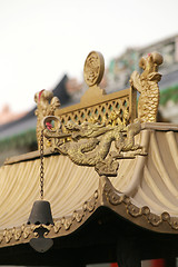 Image showing Chinese dragon outside a temple