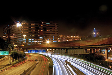 Image showing Traffic in Hong Kong at night