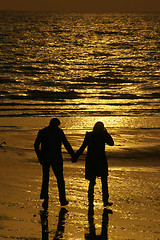 Image showing Couple at sunset