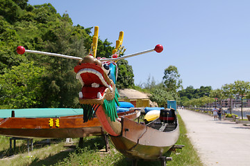 Image showing Dragon boat head