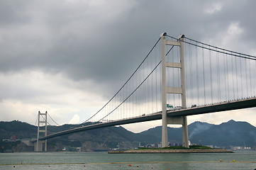 Image showing Tsing Ma Bridge in Hong Kong 