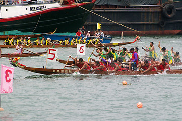 Image showing Dragon boat race in Hong Kong