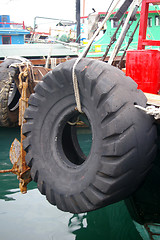 Image showing Tyre outside the ship