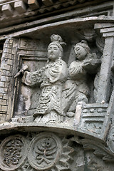 Image showing Chinese carvings outside temple