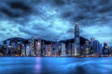 Image showing Hong Kong view along Victoria Harbour