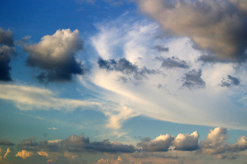 Image showing Blue sky with moving clouds background