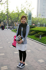 Image showing Asian woman travelling in Shanghai, China.
