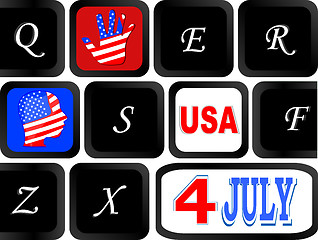 Image showing Computer keyboard with the US flag on it, United States