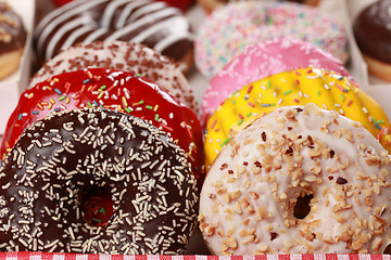 Image showing Assorted Donuts in a box